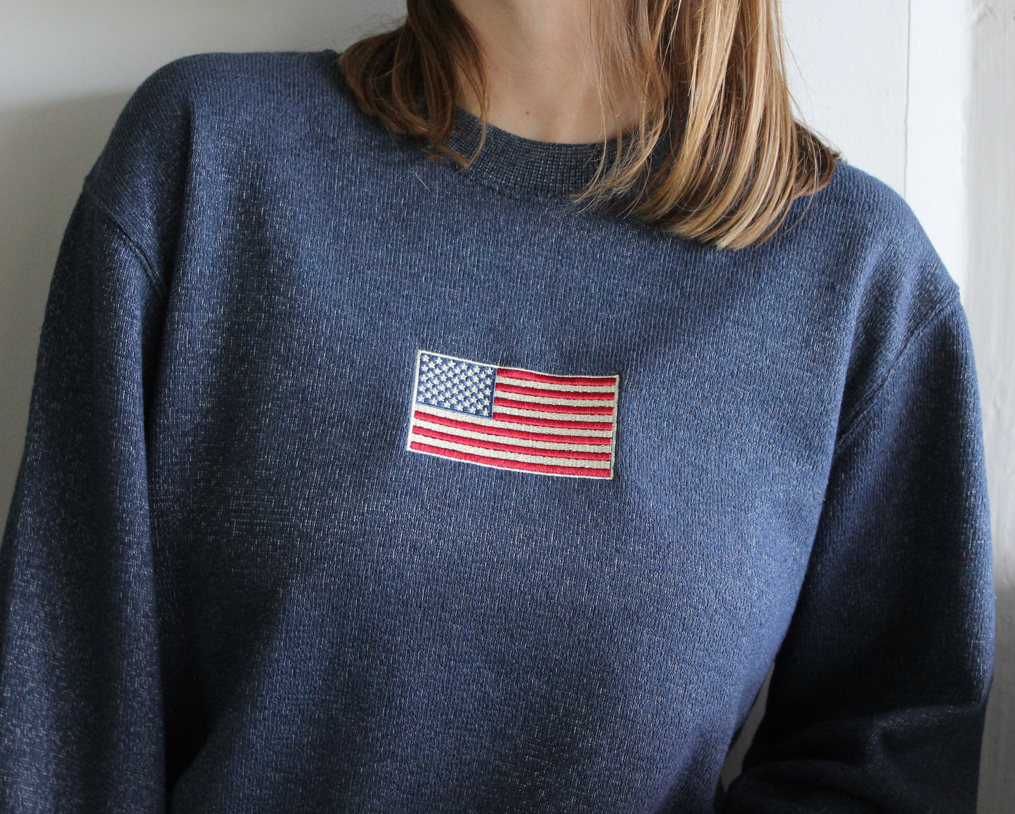 American Flag Knit Crew
