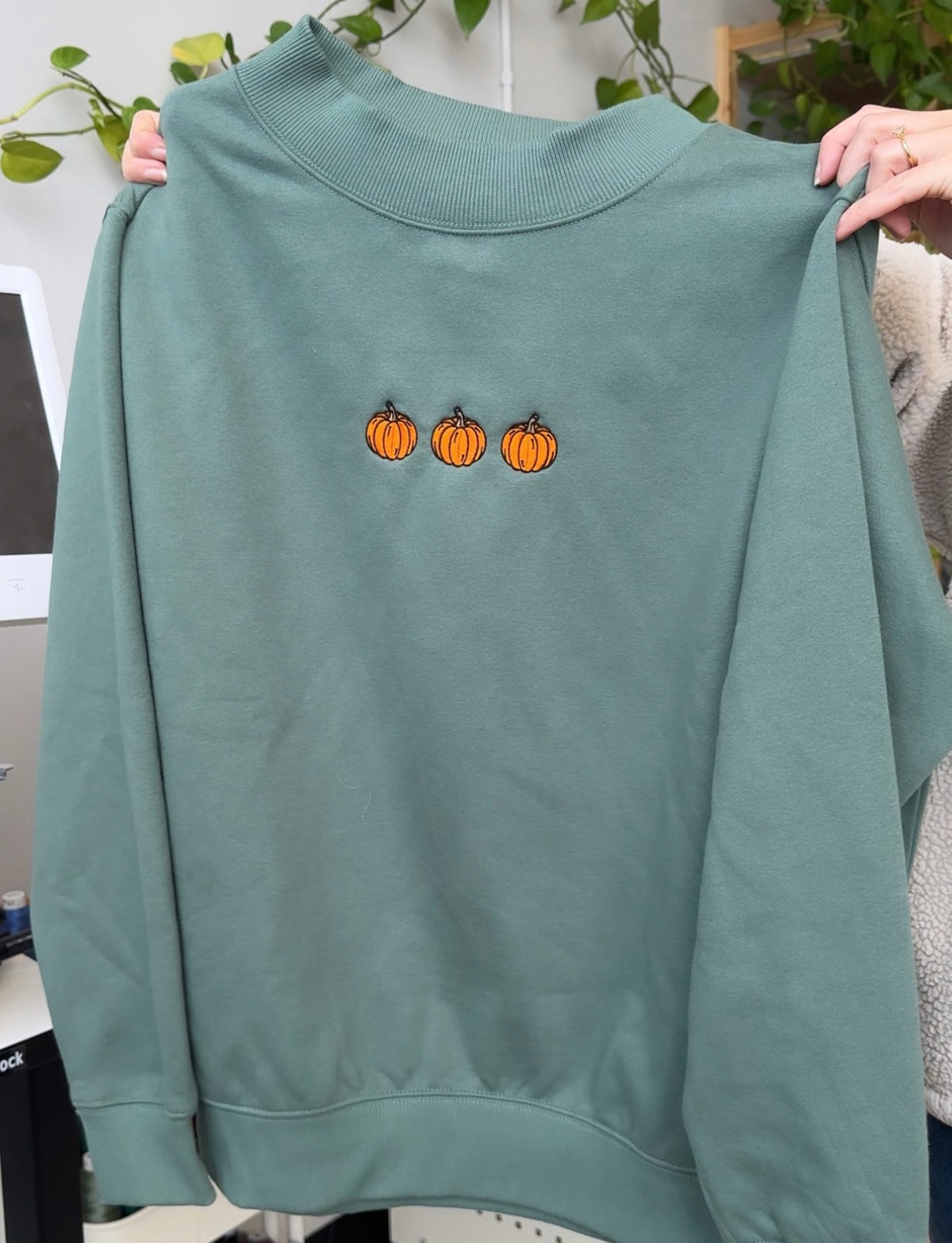 Pumpkin Mock Neck Crew